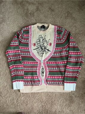 Ugly Sweater Christmas Holiday Red & Green “Cardigan”